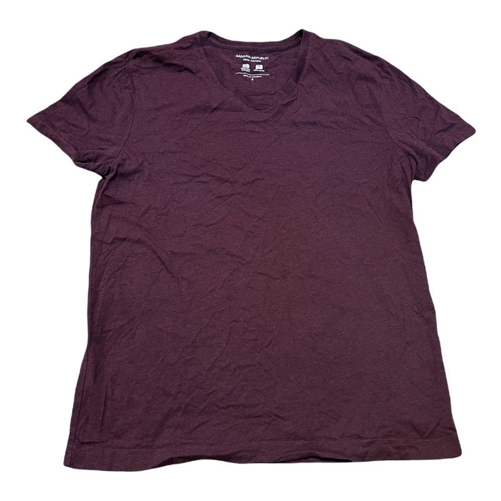 NWOT Maroon Banana Republic Tech Cotton V-neck T-Shirt Size S